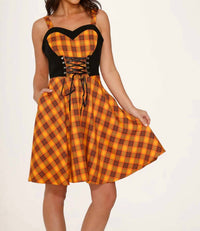 Orchid Bloom - Plaid Swing Dress