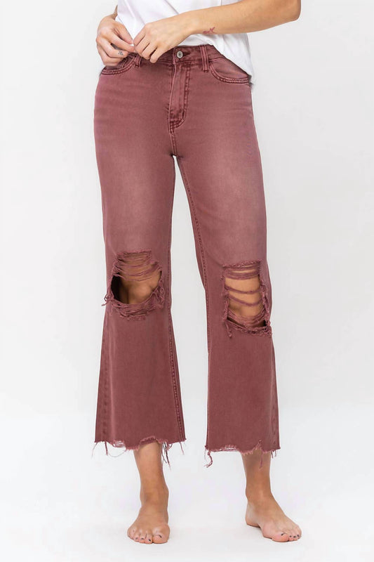 Vervet By Flying Monkey - High Rise Cropped Flare Distressed Jeans