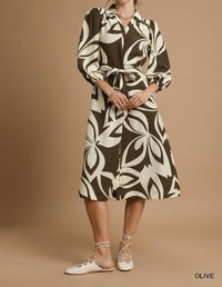 Umgee - Darla Abstract Midi Dress