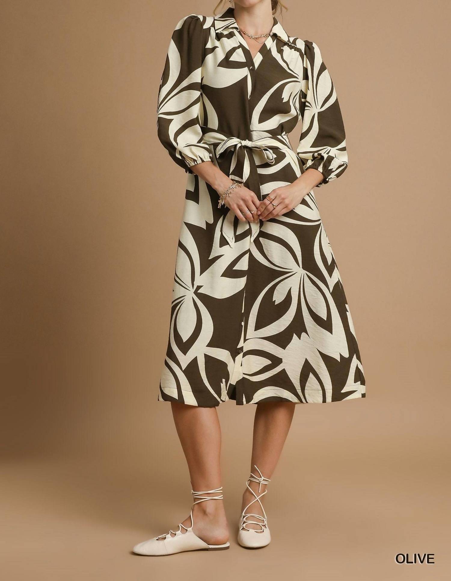 Umgee - Darla Abstract Midi Dress
