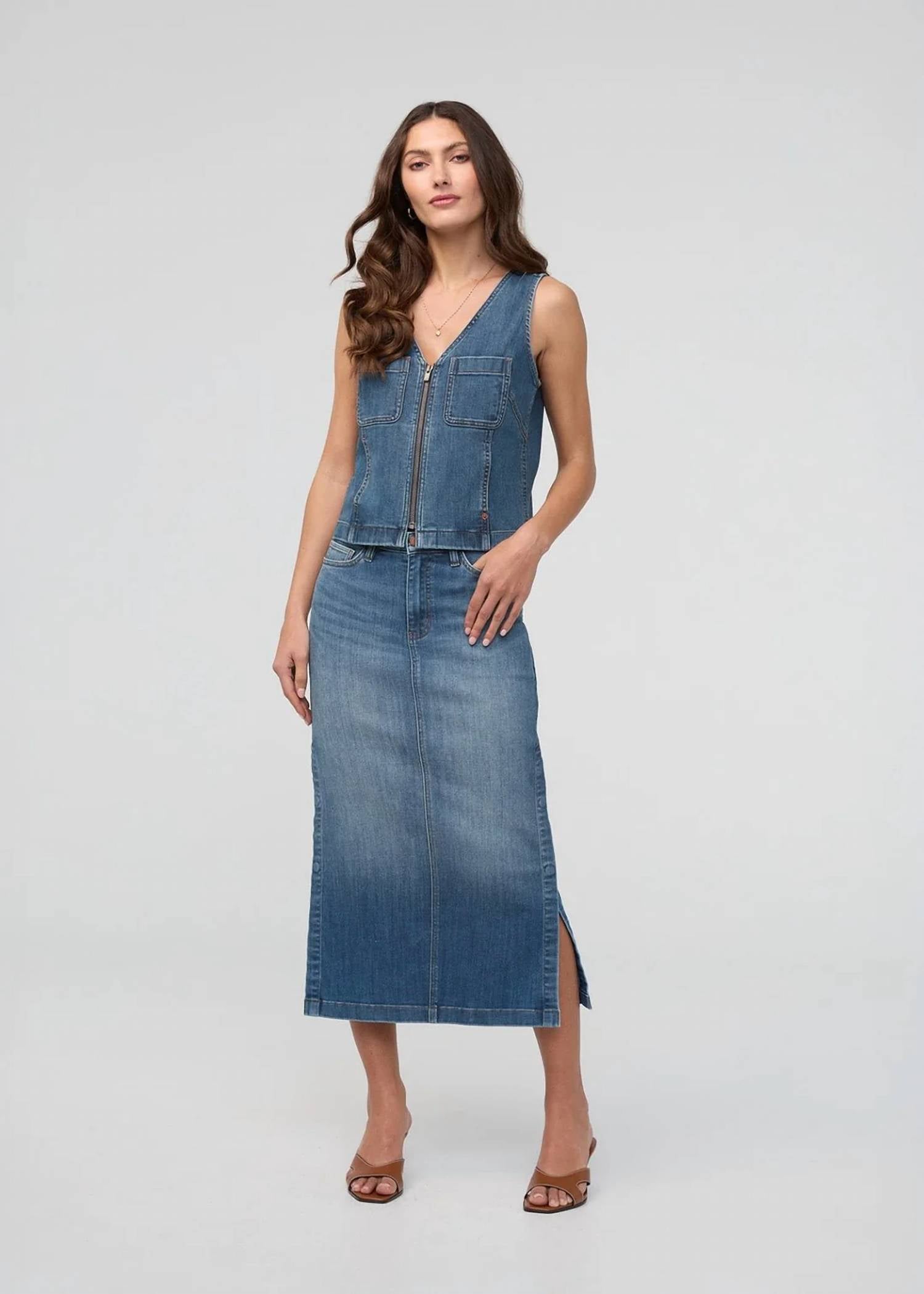 Du/Er - Performance Denim Zip Front Vest