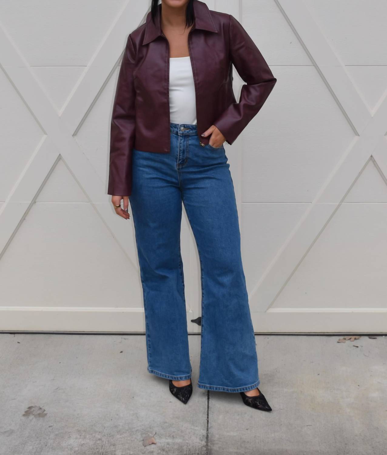 Act Pretty - Washed Polyurethane Leather Jacket