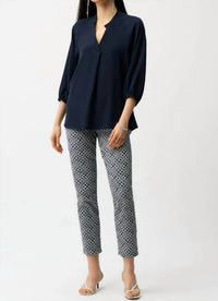 Joseph Ribkoff - Geometric Jacquard Slim Fit Pants