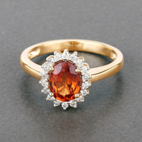 Diana M Jewels - Women's Oval Natural Spessartite Garnet Fashion Ring (1.87 Ct) - Classic