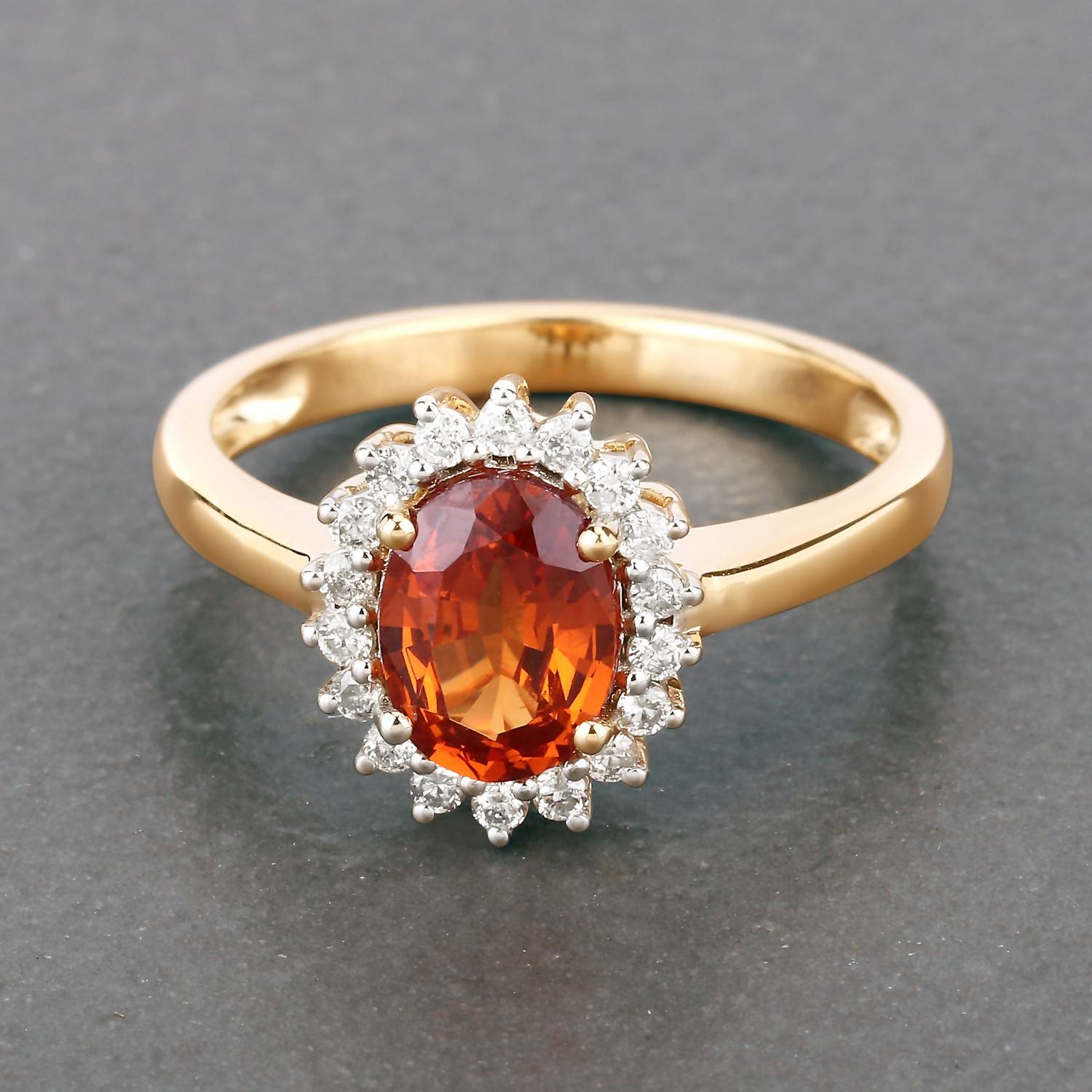 Diana M Jewels - Women's Oval Natural Spessartite Garnet Fashion Ring (1.87 Ct) - Classic