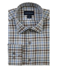 Scott Barber - Men's Brushed Cotton Gingham Long Sleeve Shirt
