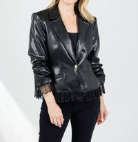 Cinq A Sept - Vegan Leather Le Petit Roxie Blazer