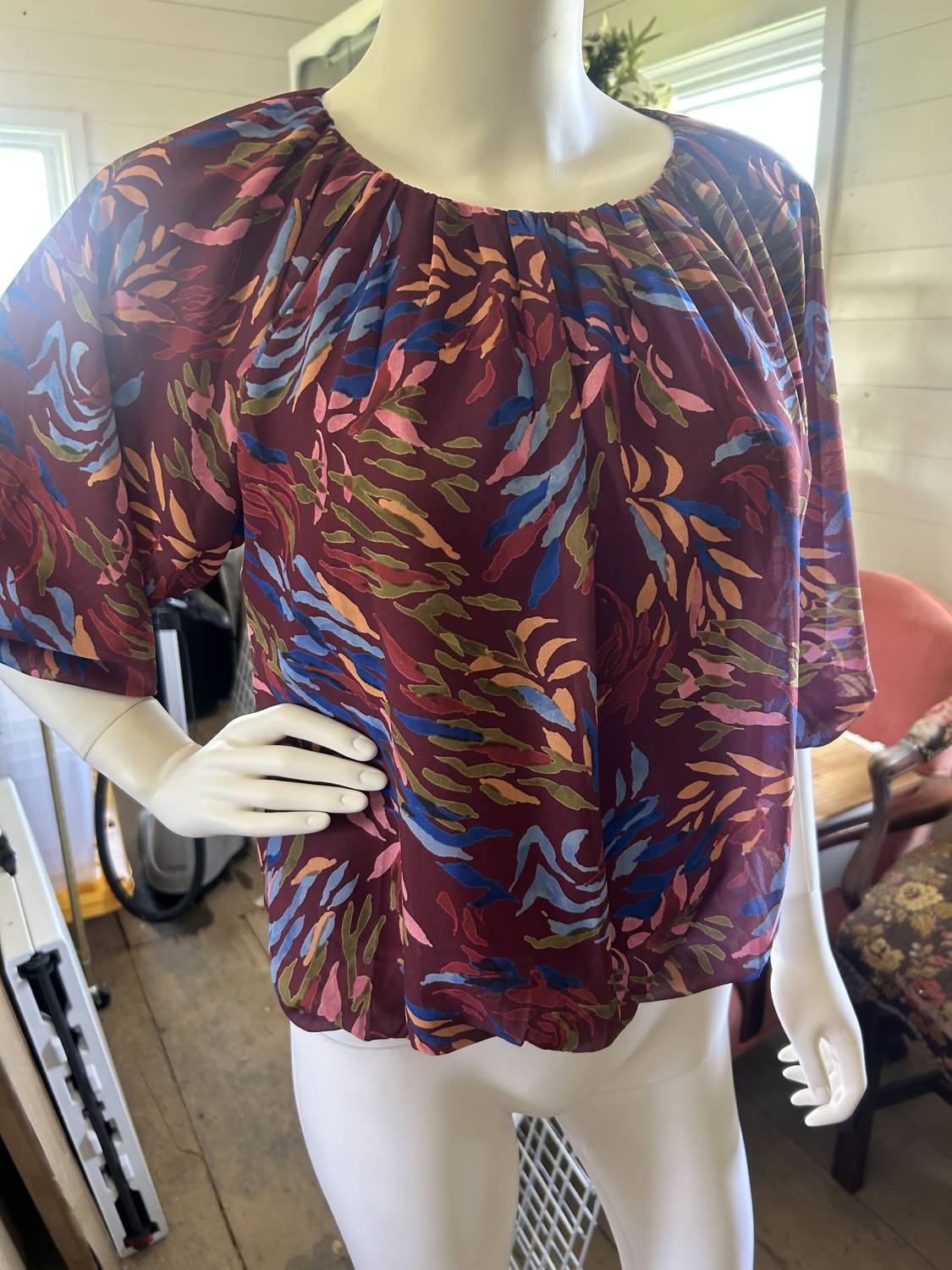 Thml - Women's Puff Sleeve Print Blouse