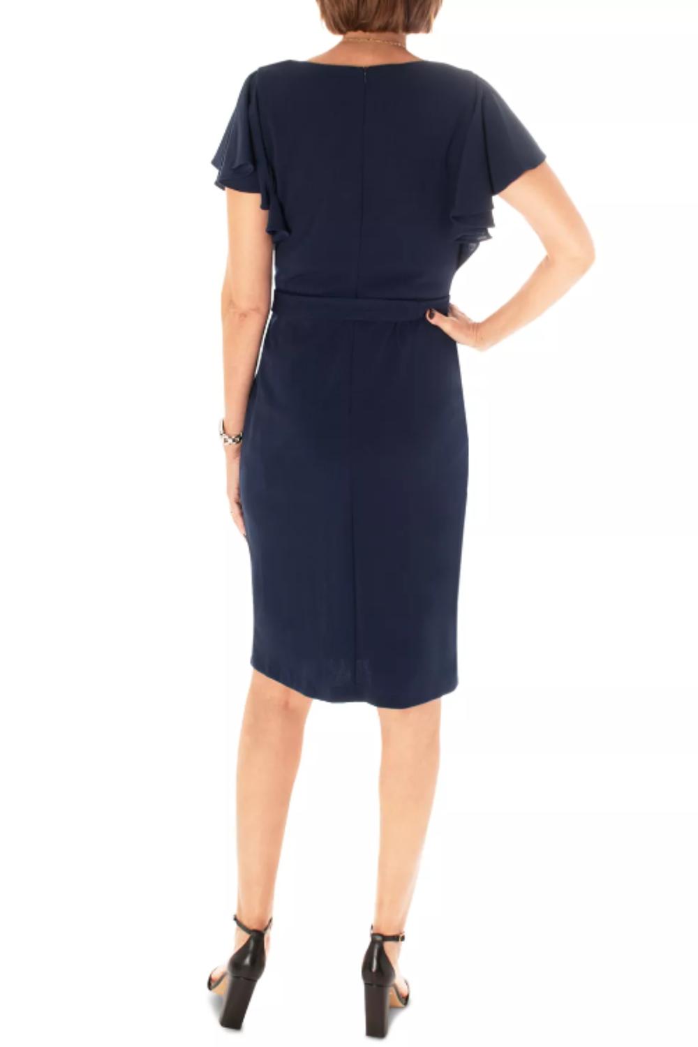 Maison Tara - Belted Short Sleeve Knee Length Dress