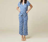 Softies - Aria Slim Notch Collar Capri Pajama Set