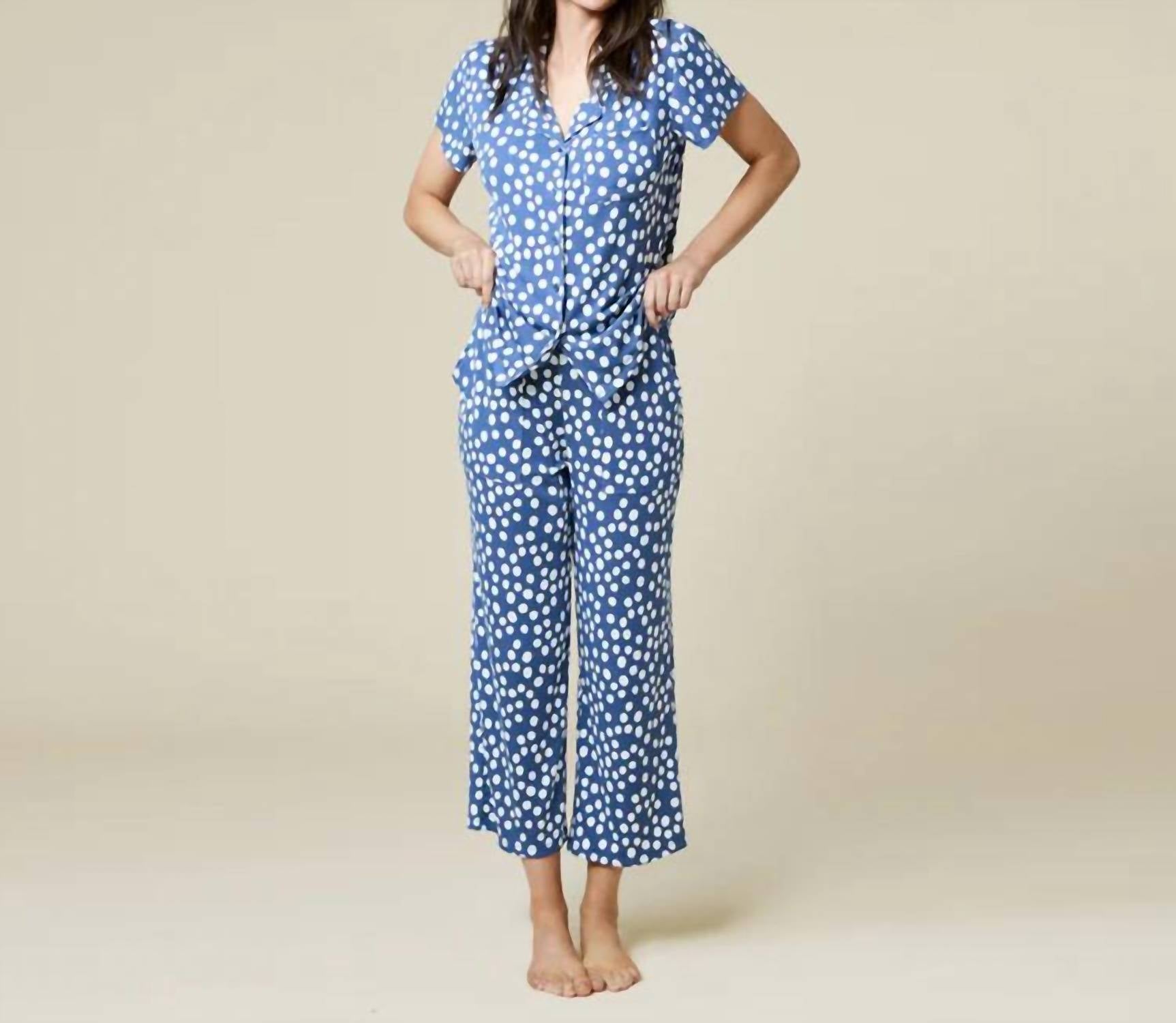 Softies - Aria Slim Notch Collar Capri Pajama Set