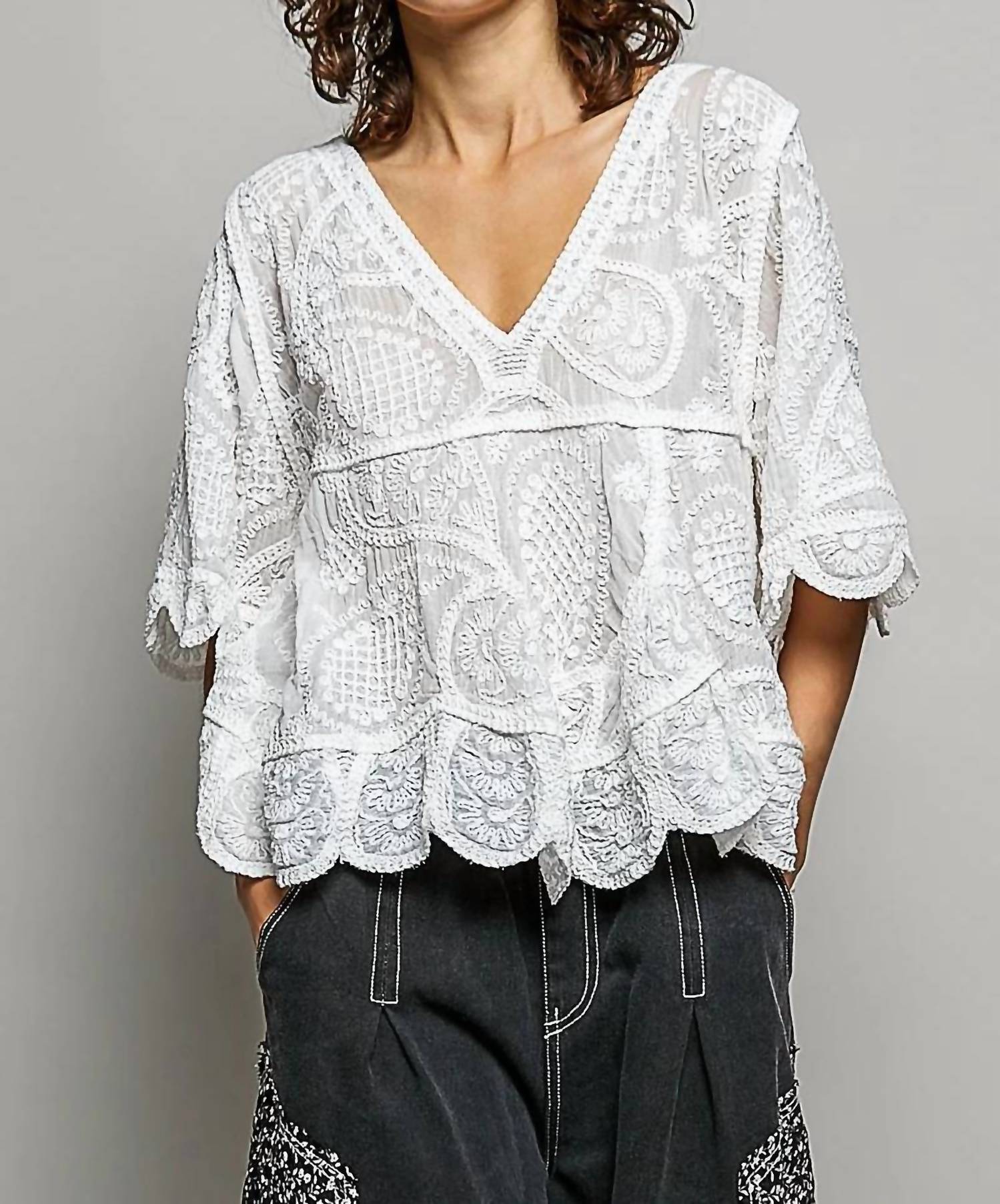 Pol - Relaxed Fit Crochet Top