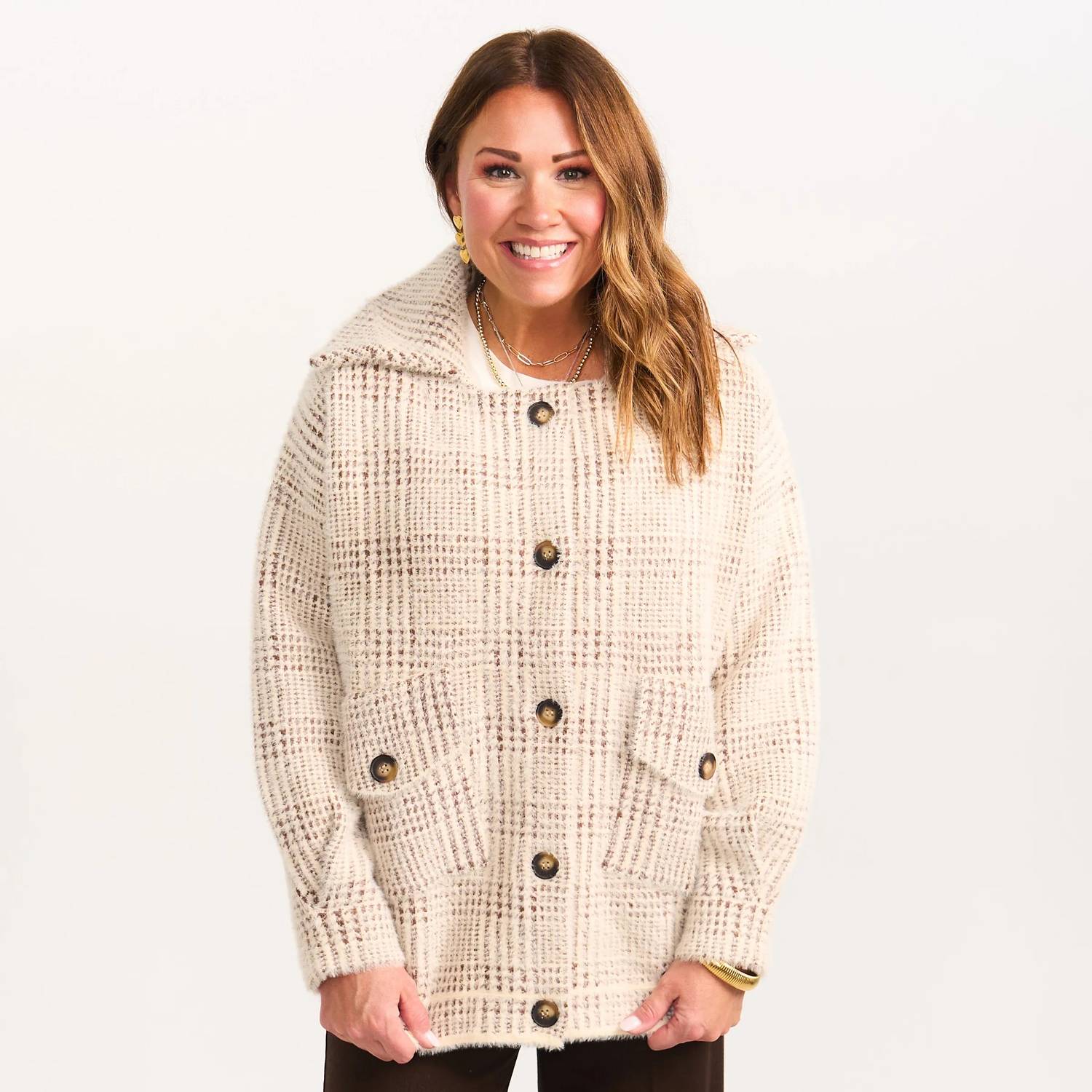 Sage The Label - Lola Plaid Sweater Jacket