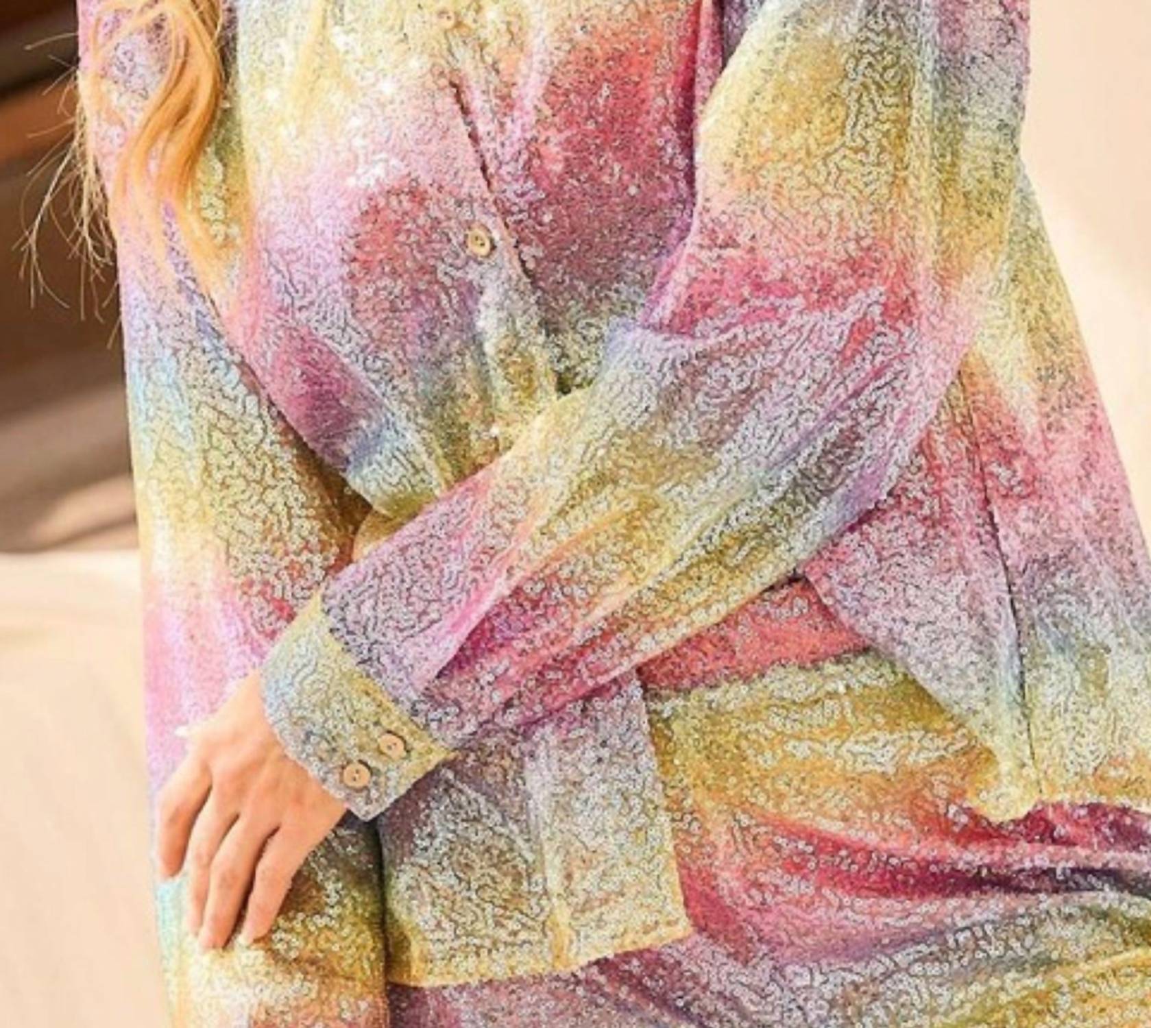Main Strip - Steffie Sequin Long Sleeve Top