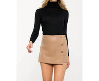 THML Leather Skort in beige - women's shorts - view 7