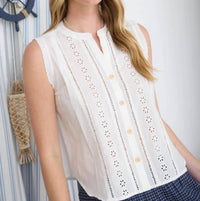 Blu Pepper - Lace Detail Sleeveless Top
