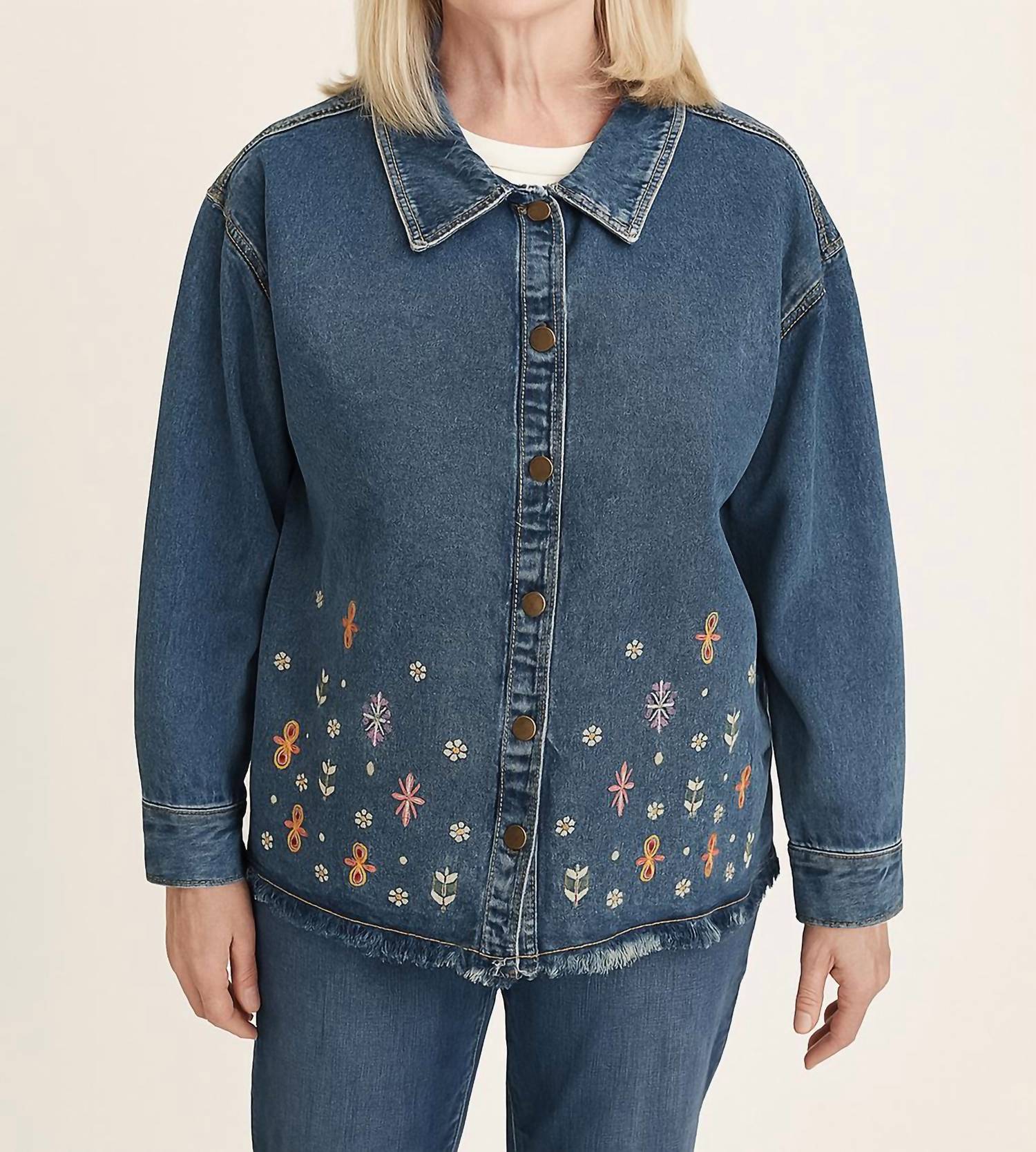 Keren Hart - Embroidered Bloom Denim Jacket