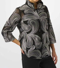 Joseph Ribkoff - Embroidered Mesh Jacket