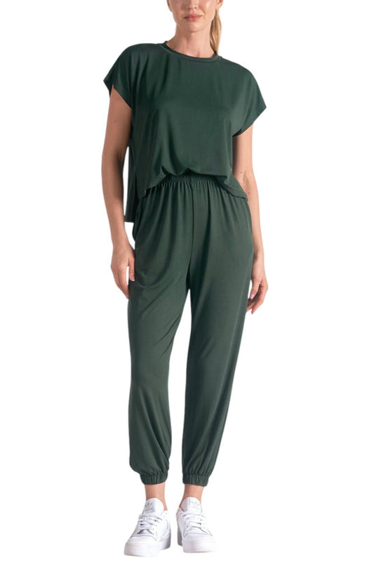 Elan - Short Sleeve T-shirt Jumpsuit