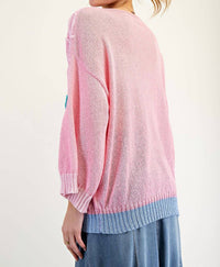 Easel - Flower Knit Sweater Tunic