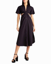 Nicole Miller - Caroline Poplin Midi Shirt Dress