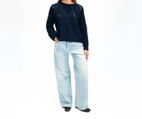 Sablyn - Gia Slouchy Cable Knit Crewneck Sweater