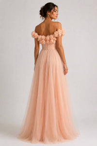 Sherri Hill - Rosette Off Shoulder Tulle Ball Gown