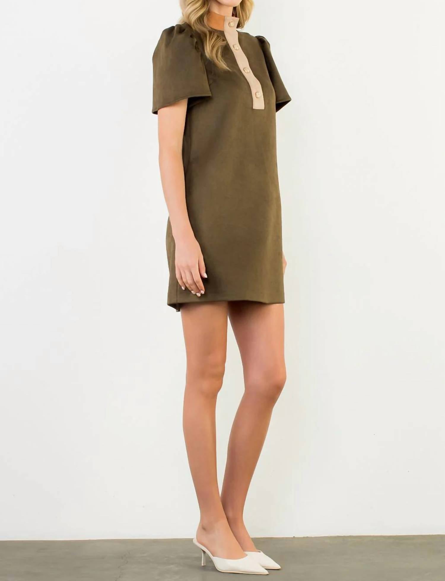 Thml - Short Sleeve Suede Dress