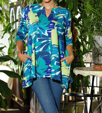 Kikisol - Searenity Leaf French Terry Tunic With Pockets