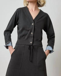 Lilla P - Women's Chambray Cuff Cardigan