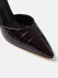 Le Monde Béryl Women's Victoria Croc Embossed Pump in brown - women's heels - view 4
