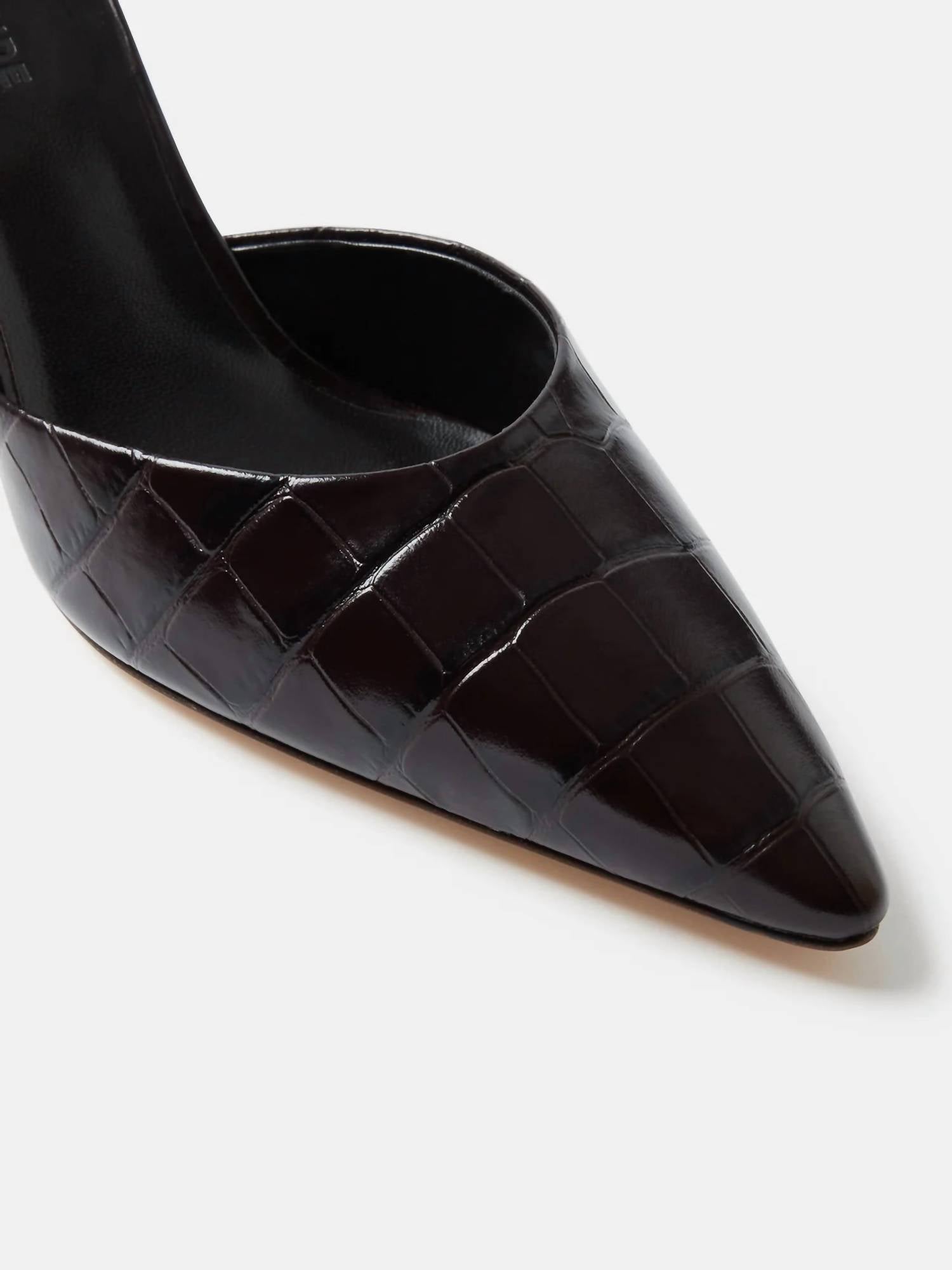 Le Monde Béryl Women's Victoria Croc Embossed Pump in brown - women's heels - view 4