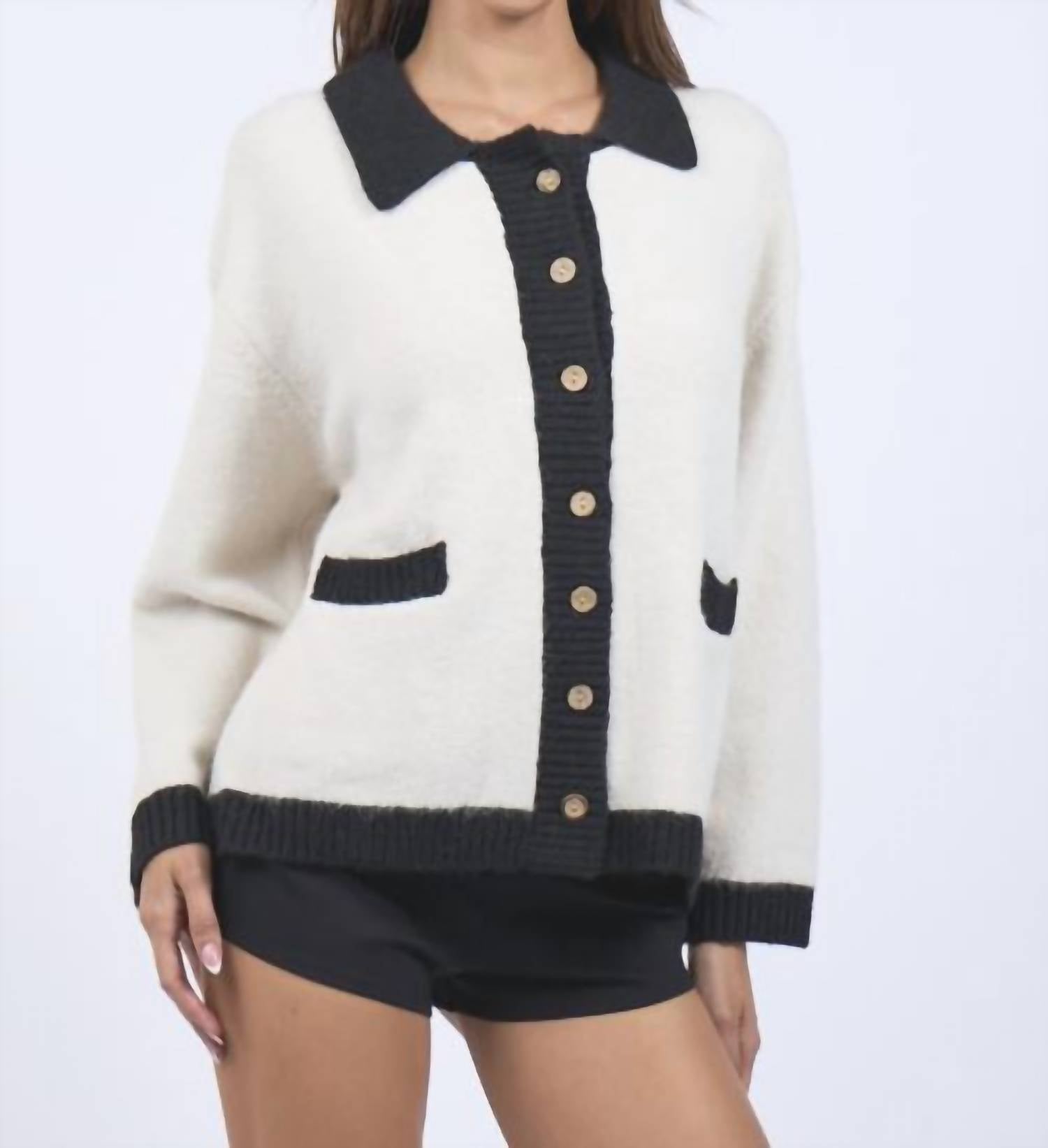 Sky To Moon - Banded Sweater Cardigan