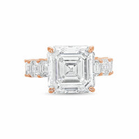 Diana M Jewels - Women's Asscher Lab-Grown Diamond Engagement Ring (10.00 Ct) - Bold