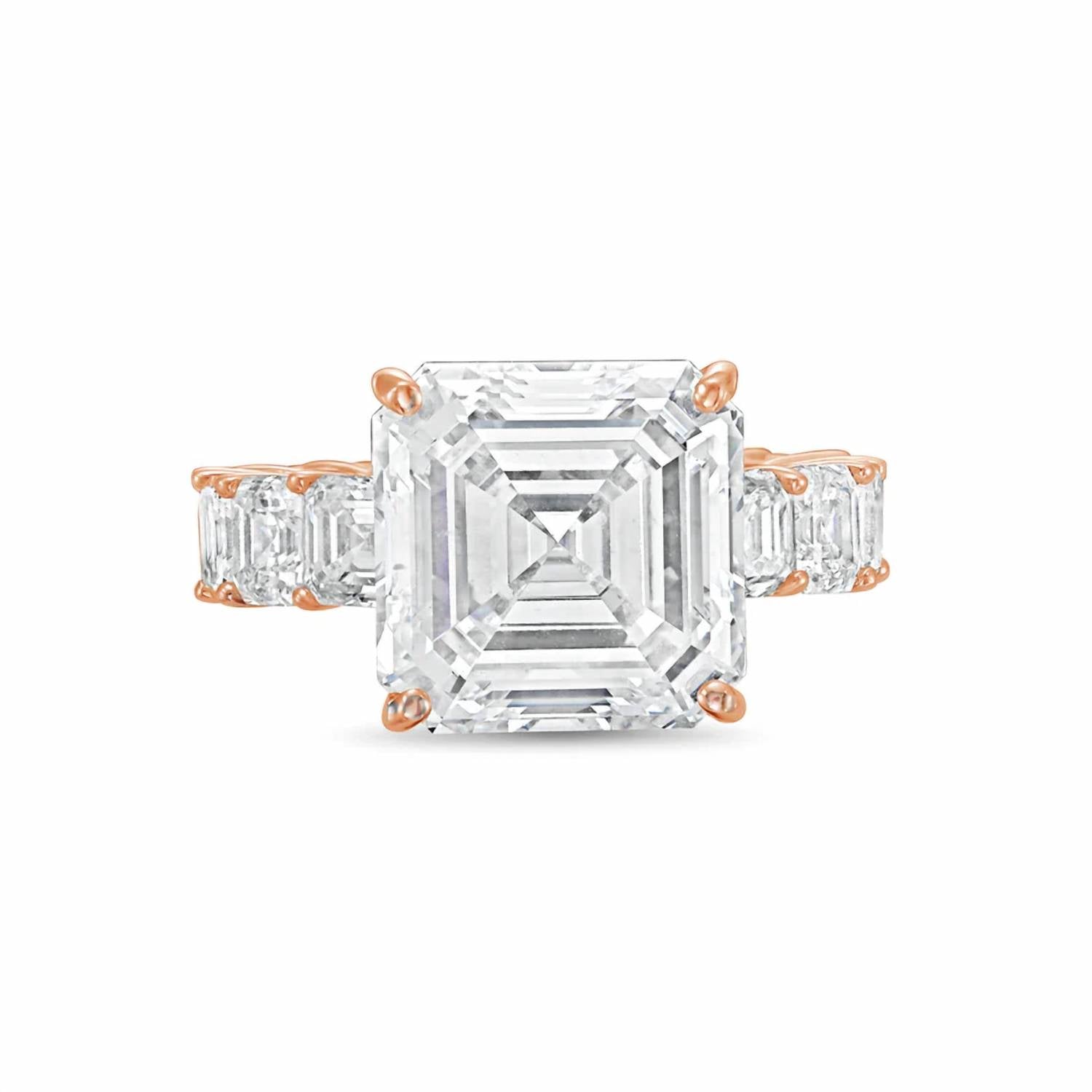 Diana M Jewels - Women's Asscher Lab-Grown Diamond Engagement Ring (10.00 Ct) - Bold