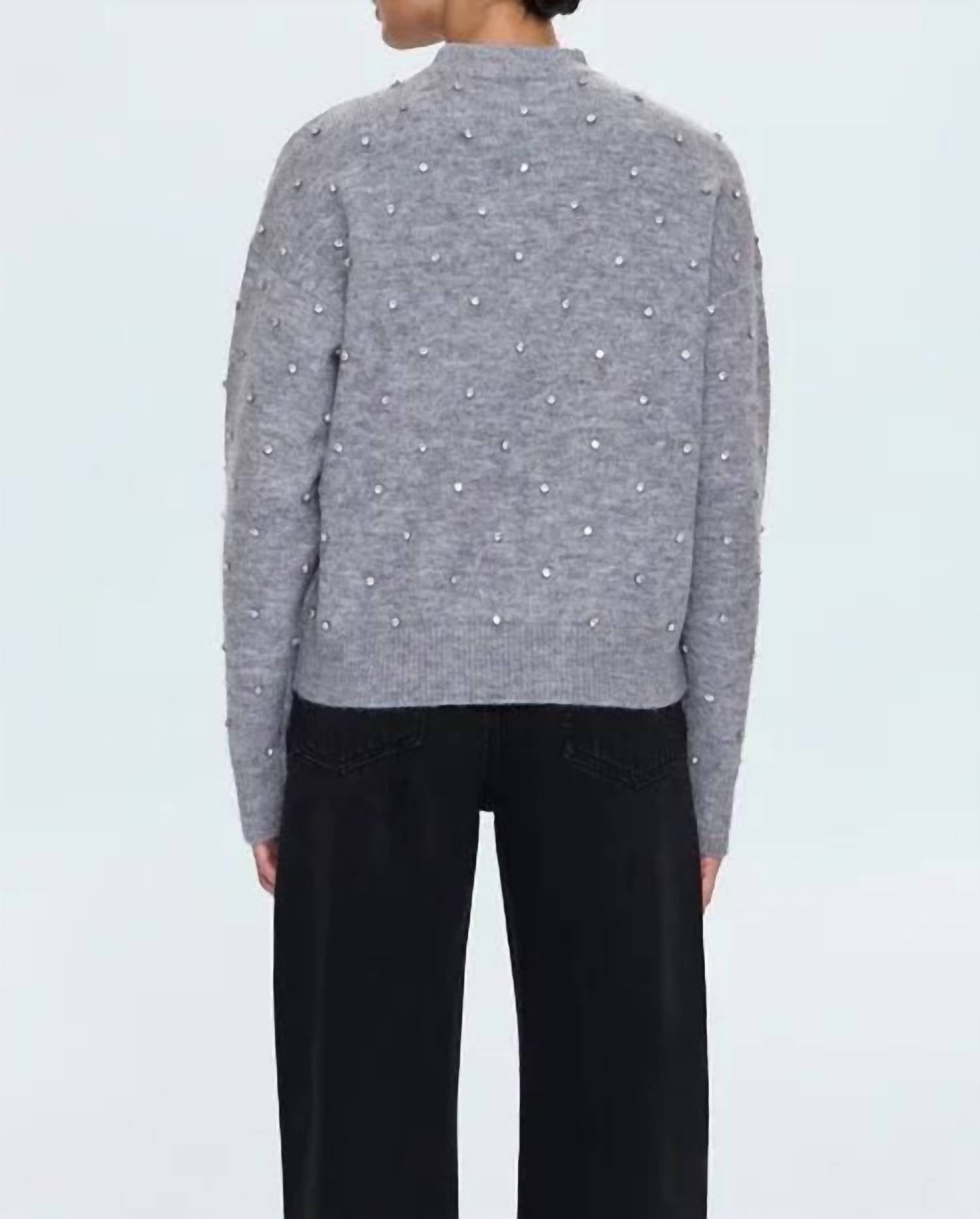 PISTOLA Aura Sweater in charcoal diamonte 2 - women's sweater - detail view