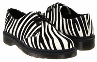 Dr. Martens Women's Zebra Leather Shoes in winter white black - women's heels