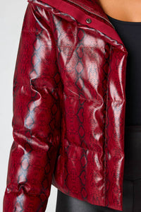 BUDDYLOVE Addison Snake Puffer Jacket in red black - women's jacket - view 4