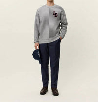 Les Deux - Patch Pinstripe Sweatshirt