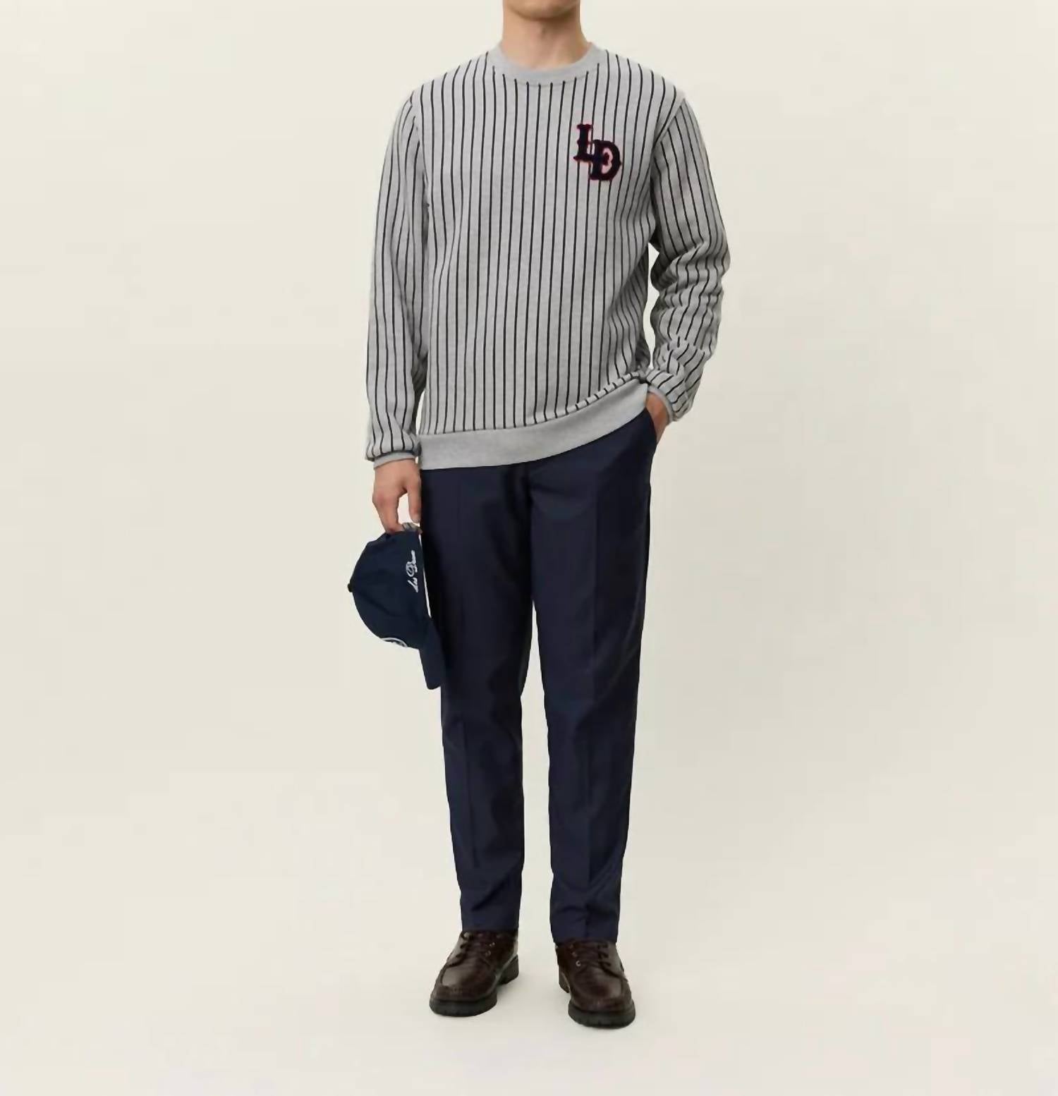 Les Deux - Patch Pinstripe Sweatshirt