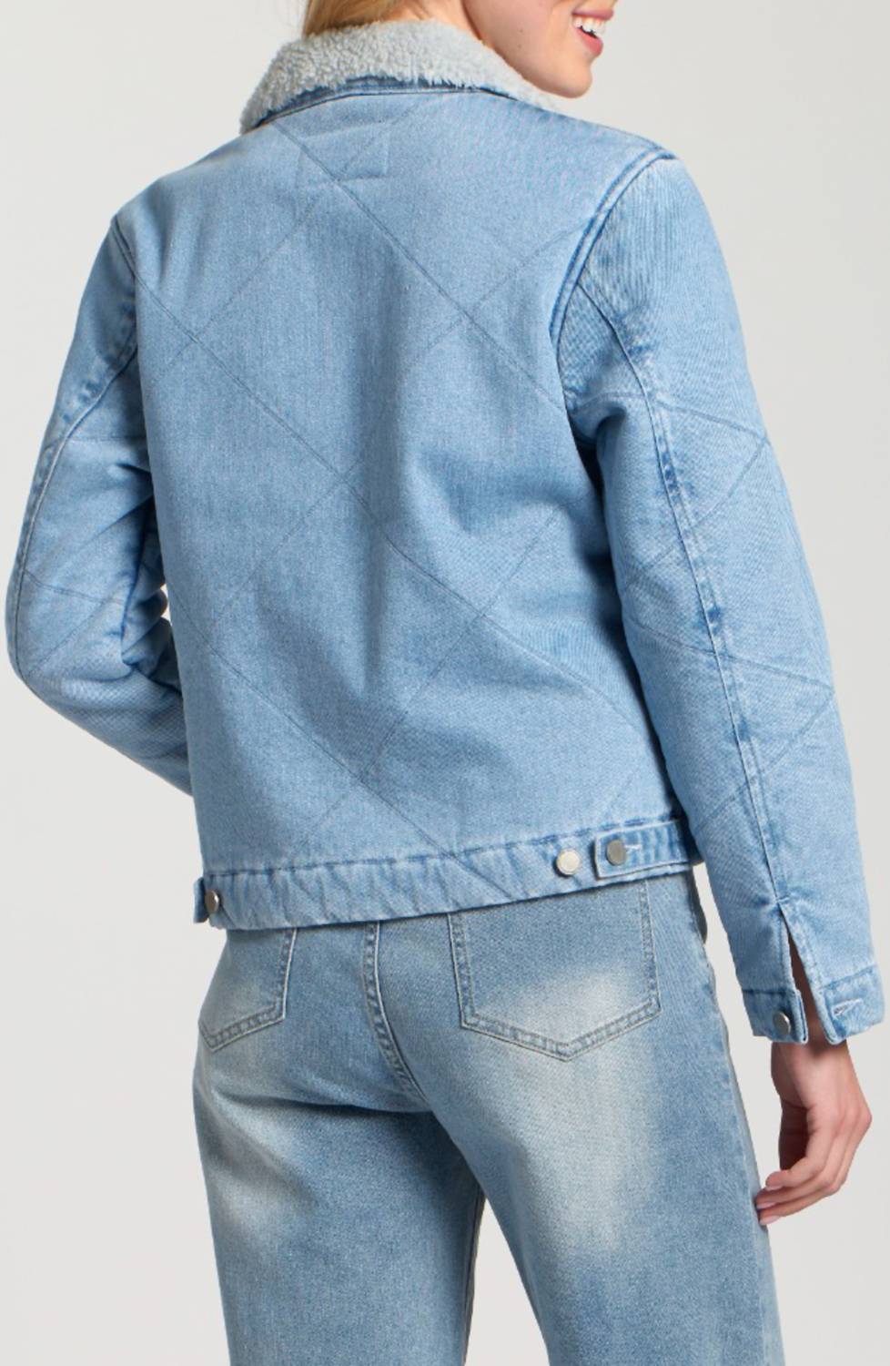 11 Uptown - Sherpa Collar Denim Jacket