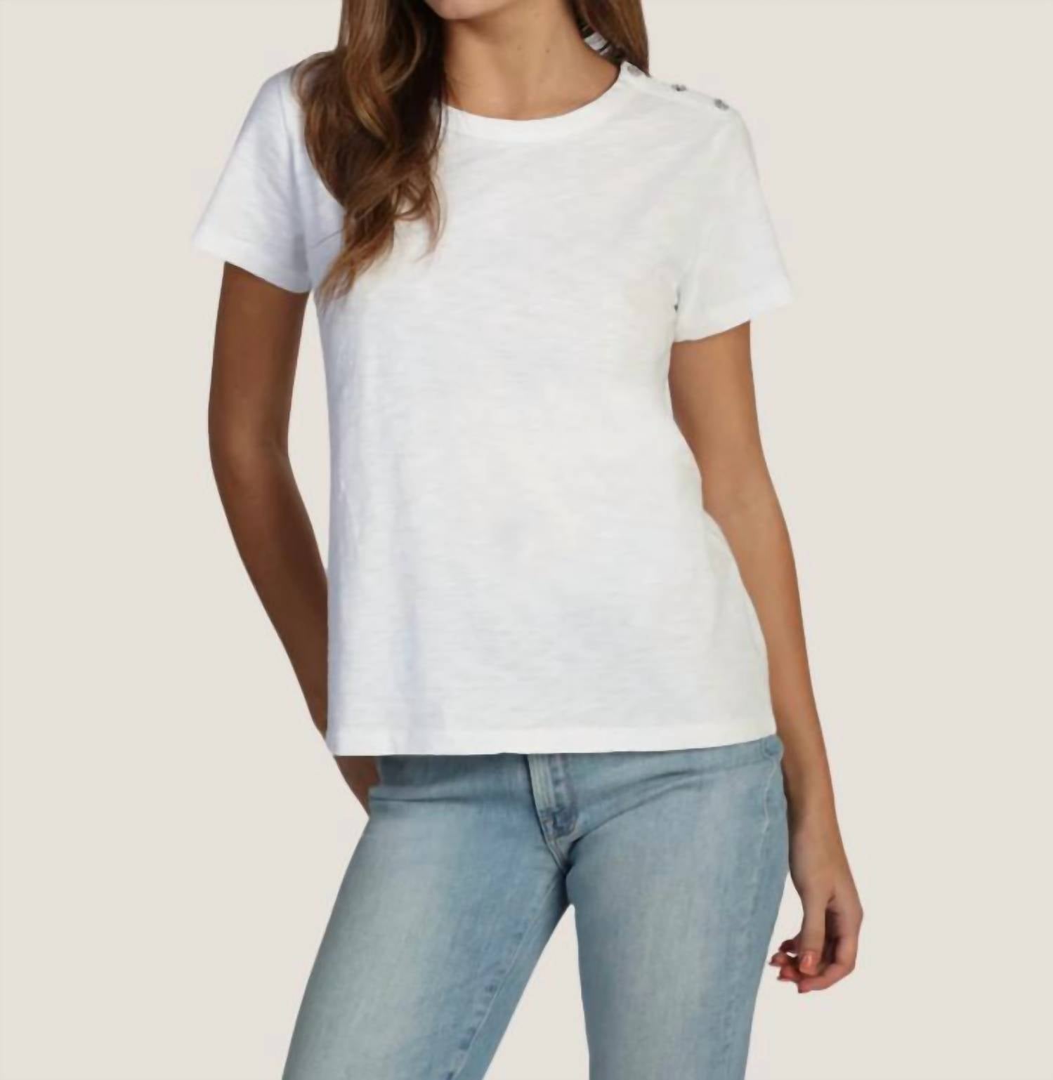 Dylan Short Sleeve Crew Tee in white - women's t-shirt