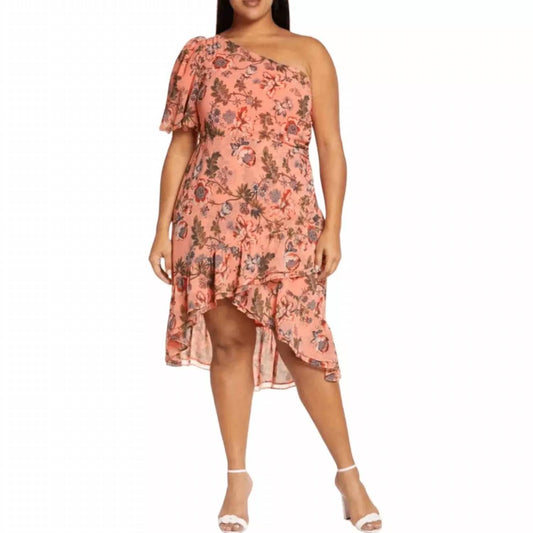 Chelsea28 - One Shoulder High Low Floral Midi Dress