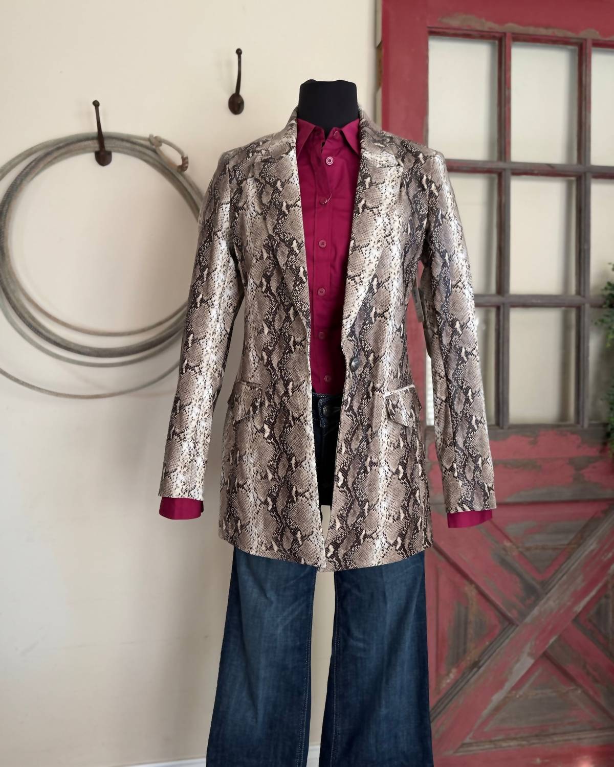ARIAT Snakeskin Blazer in brown python - women's jacket - view 6