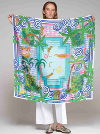 Vilagallo - FOULARD Piscina Tropical Print Silk Scarf