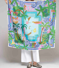 Vilagallo - FOULARD Piscina Tropical Print Silk Scarf