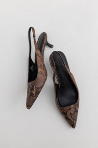 Collective - Women's Delilah Snake Skin Leather Kitten Heels