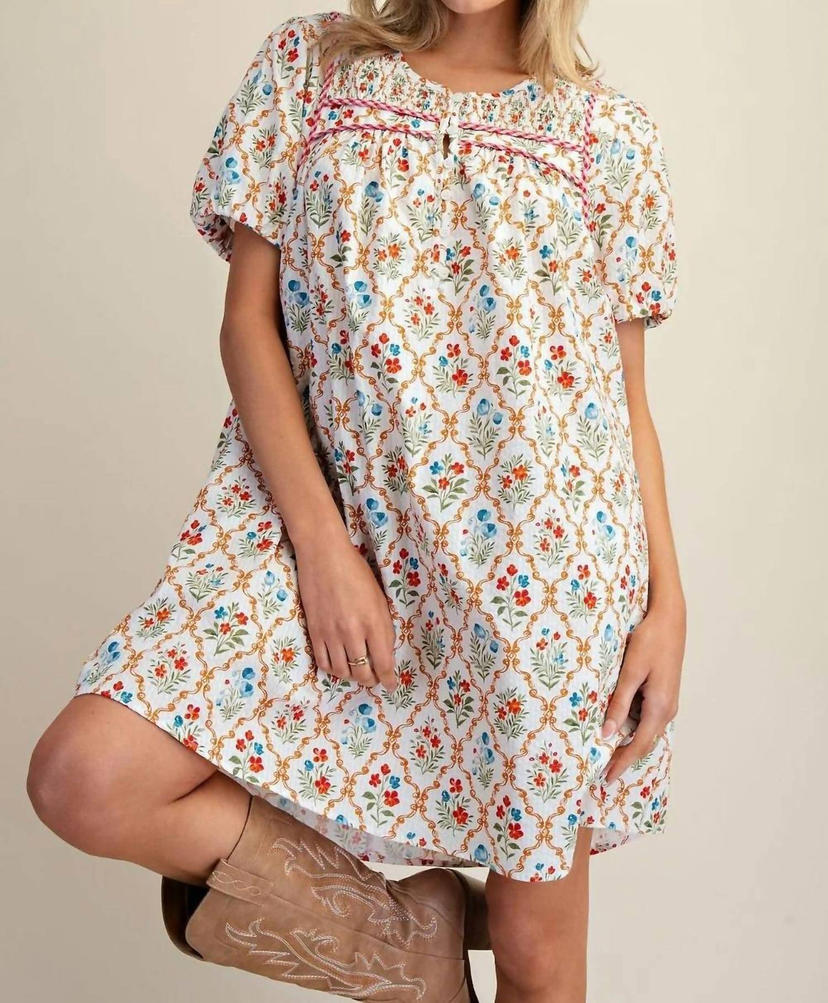 Easel - Tiny Flowers Mini Dress