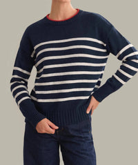 525 America - Hazel Striped Crew Neck Pullover