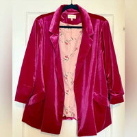 Skies Are Blue - Ruched Velvet Blazer